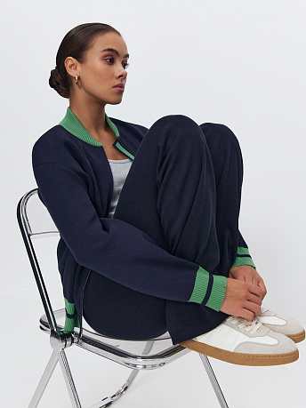 Бомбер из хлопка с полосками Сиетл