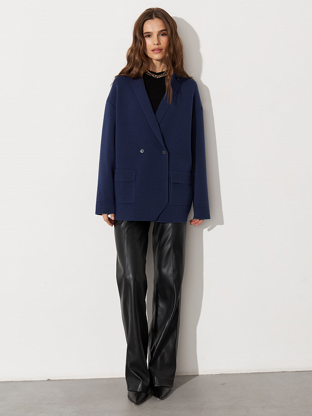 Фарго пиджак трикотажный (синий, M (46))