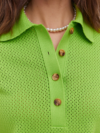 Футболка-поло с перфорацией Симоне