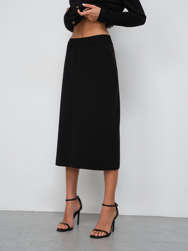 Моне юбка трикотажная (черный, 46)