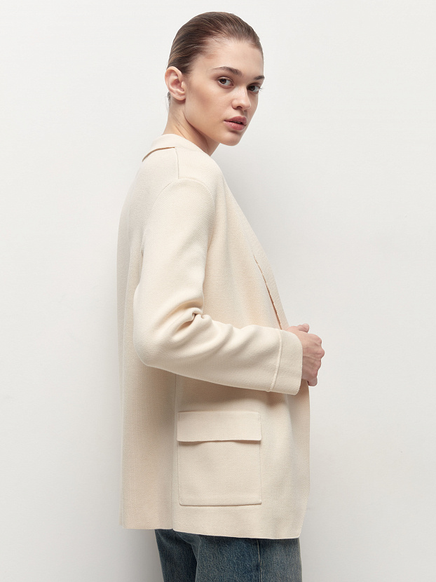 Монако пиджак трикотажный (кремовый, 44-46)