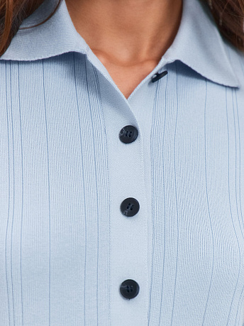 Платье-поло с коротким рукавом из хлопка и вискозы Сафари