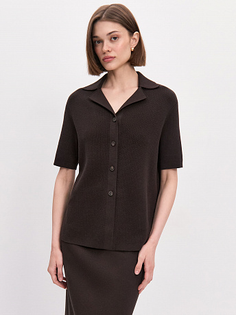 Кардиган из хлопка и вискозы с коротким рукавом Эллада