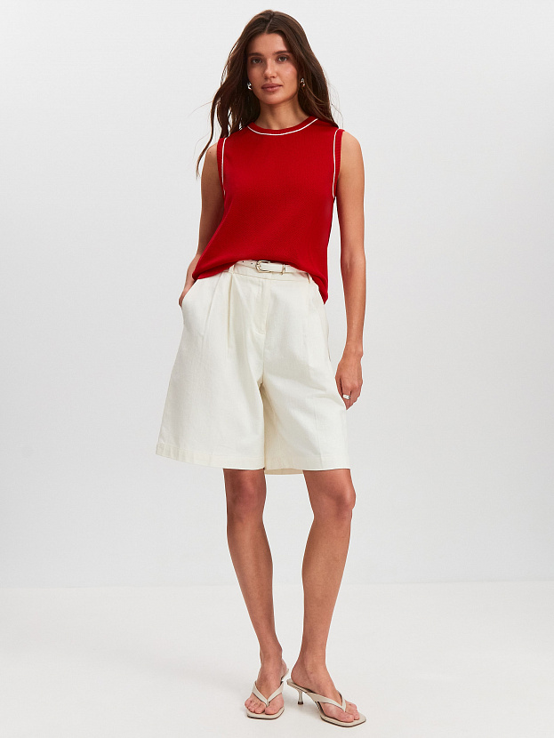 Эмма джемпер без рукавов трикотажный (красный, 44-46)