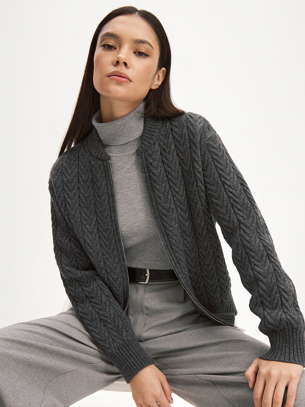 Веллес джемпер (бомбер) трикотажный (серый меланж, 44-46)