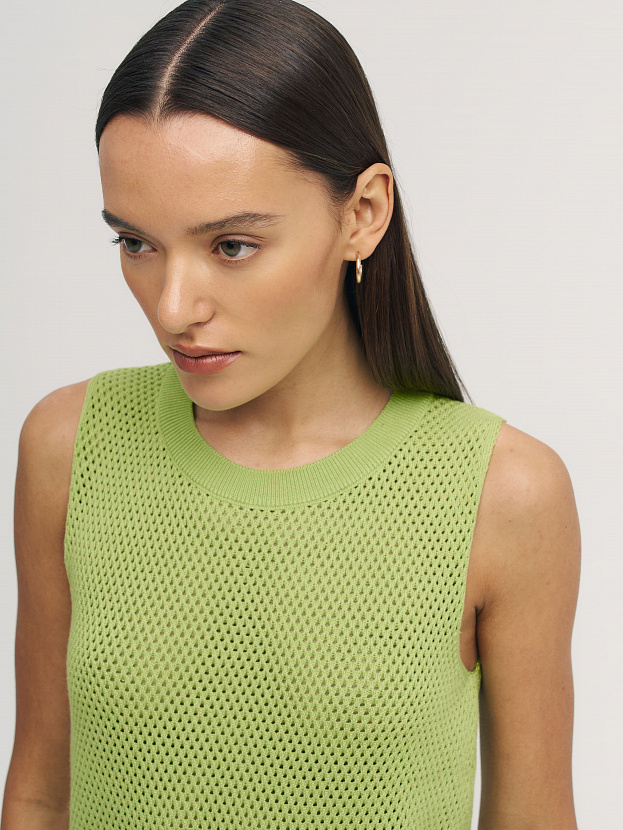 Терри джемпер без рукавов трикотажный (св.салатовый, 44-46)