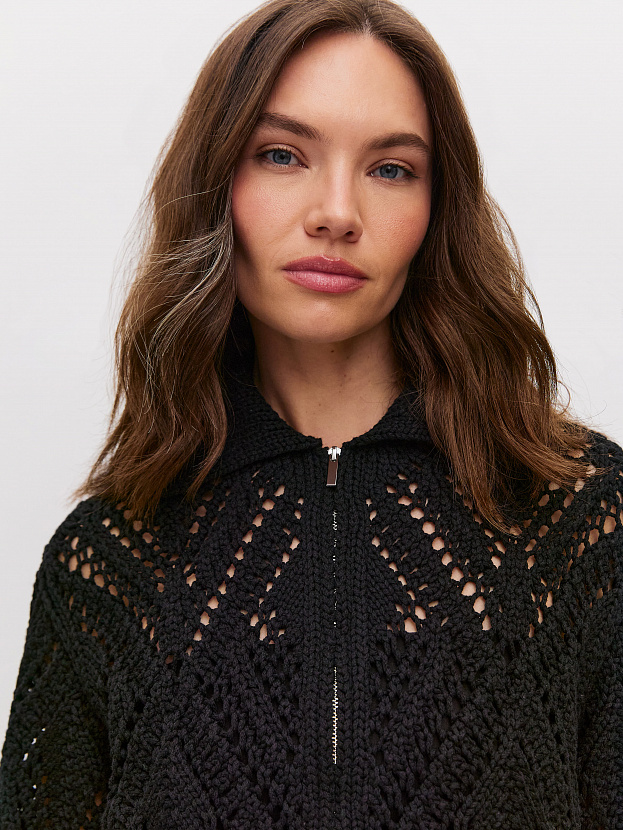 Риччи джемпер (бомбер) трикотажный (черный, 44-46)