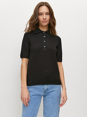 Футболка-поло с перфорацией Симоне