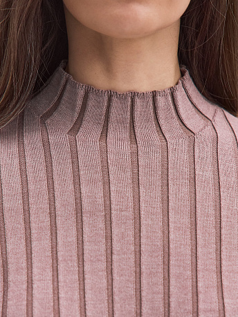 Водолазка из шерсти мериноса и вискозы Латте