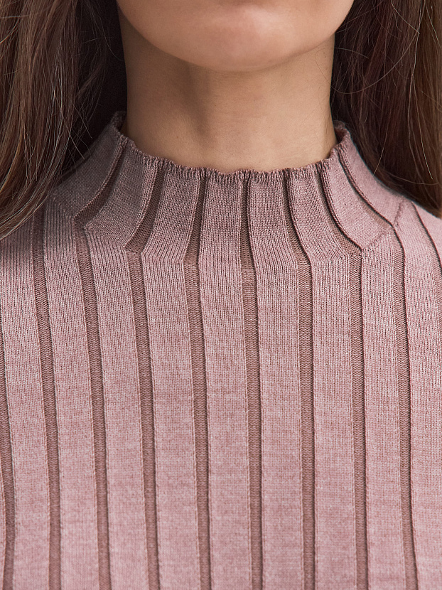 Латте водолазка трикотажная (розовато-серый, 44-46)