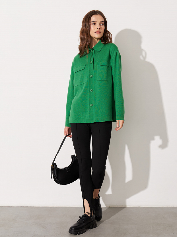 Джем кардиган (рубашка) трикотажный (ярко-зеленый, 44-46)