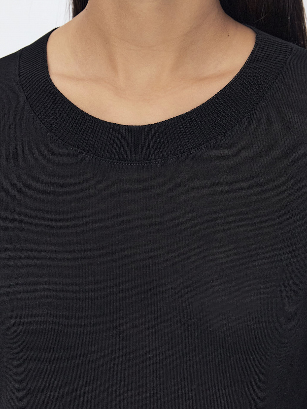 Петра джемпер (лонгслив) трикотажный (черный, 44-46)