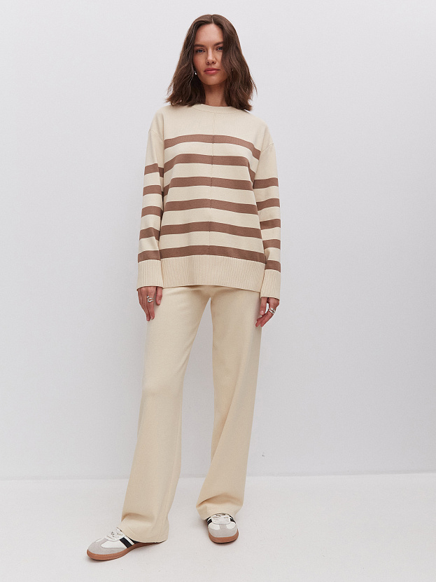 Астрид джемпер трикотажный (кремовый/какао, 44-46)