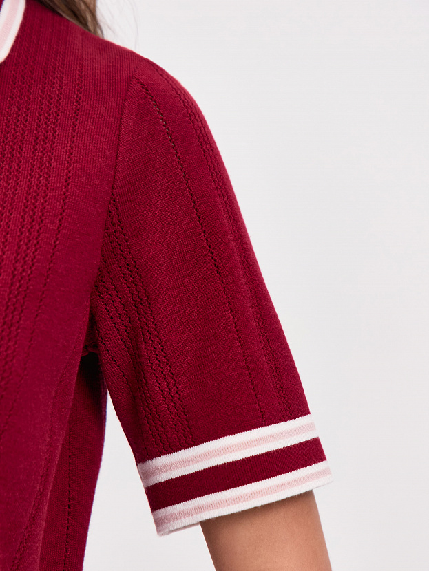 Данте джемпер (футболка) трикотажный (вишневый/белый, 44-46)