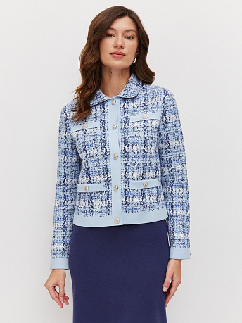 Жакет из хлопка и вискозы букле Шанель