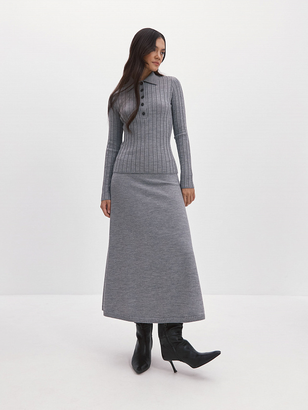 Мисти юбка трикотажная (серый меланж, 44-46)