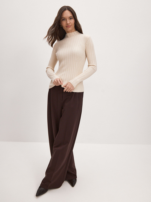 Латте водолазка трикотажная (кремовый, 44-46)