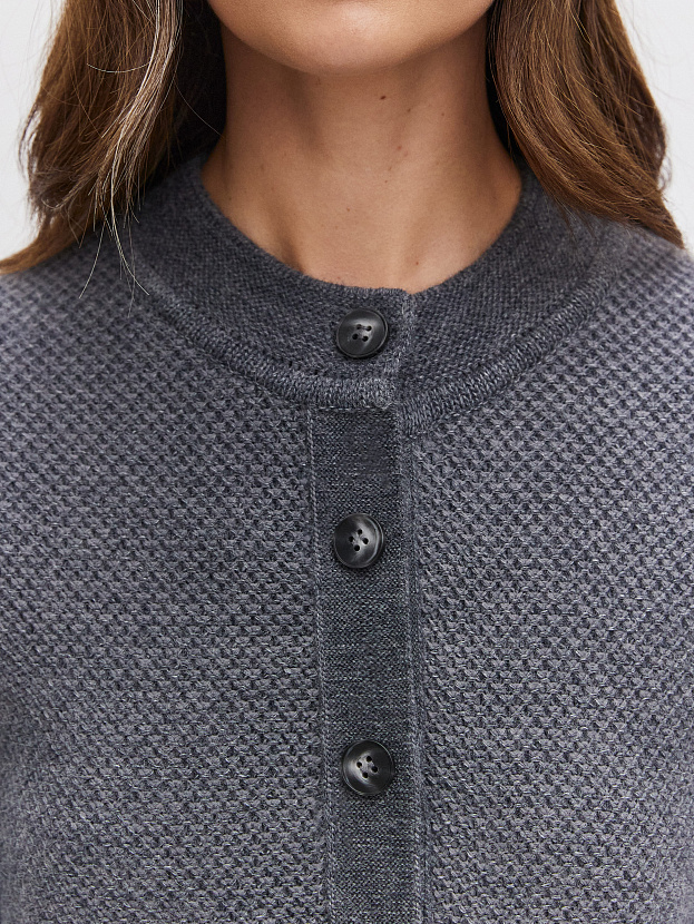 Аника кардиган трикотажный (серый меланж, 44-46)