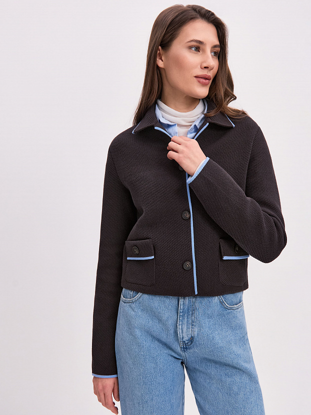 Элира жакет трикотажный (темно-коричневый, 44-46)