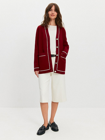Кардиган с карманами из хлопка и вискозы Сара