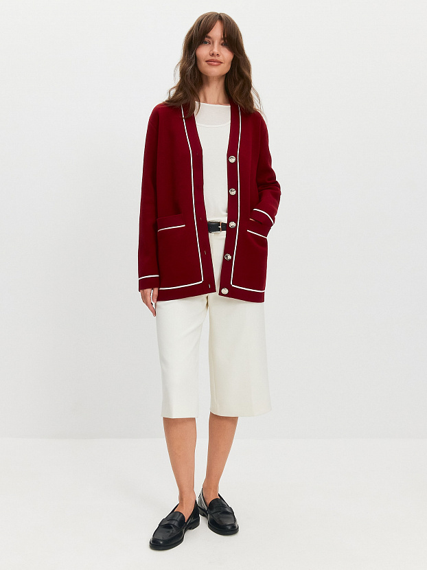 Сара кардиган трикотажный (вишневый, 44-46)