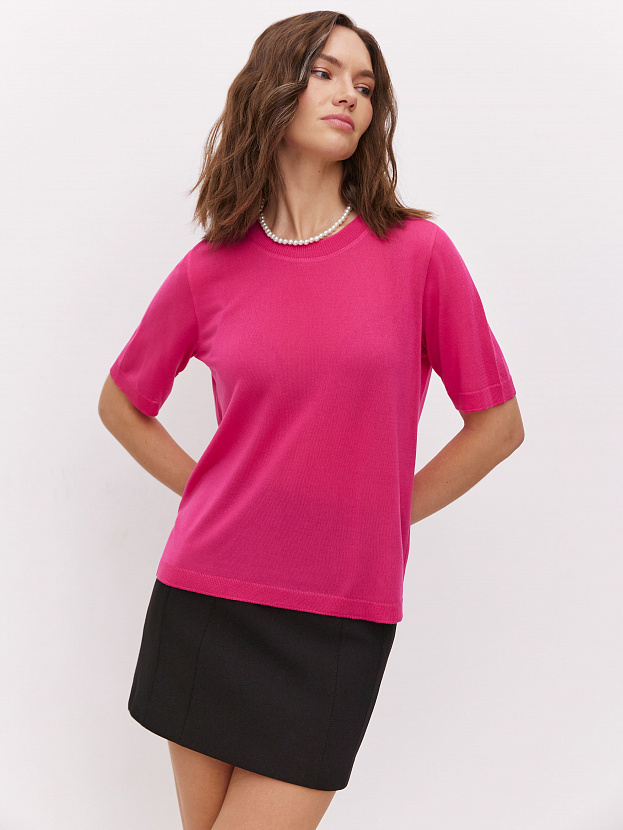 Адель джемпер (футболка) трикотажный (фуксия, 44-46)