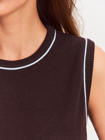 Майка с круглым вырезом из хлопка и вискозы Эмма