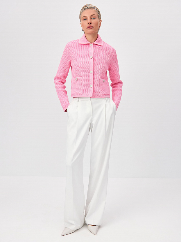 Селена жакет трикотажный (розовый/серебро, 46)