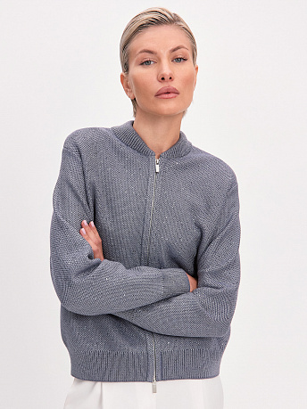 Бомбер из хлопка с пайетками Рио