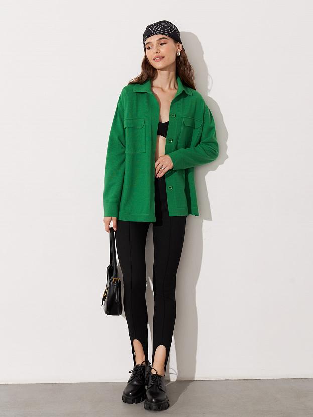 Джем кардиган (рубашка) трикотажный (ярко-зеленый, 44-46)