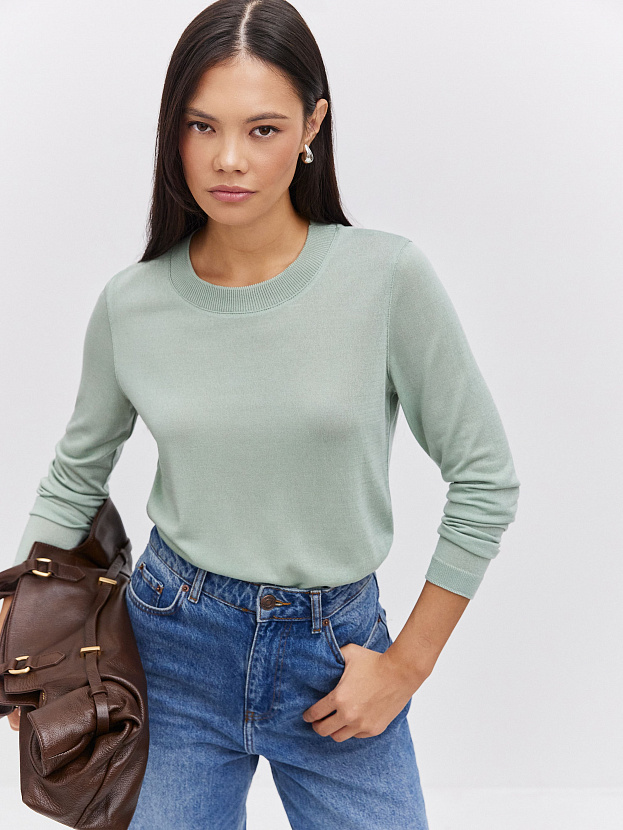 Петра джемпер (лонгслив) трикотажный (светло-зеленый, 44-46)