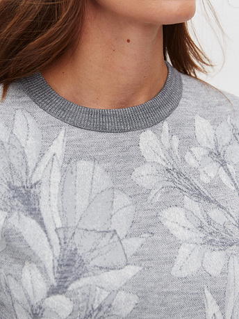 Джемпер из шерсти мериноса с цветочным принтом Лилу