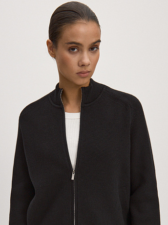 Бомбер из хлопка с воротником-стойкой Денвер