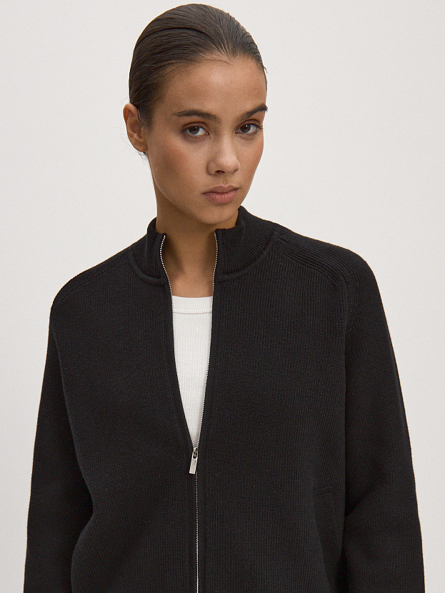 Денвер джемпер (бомбер) трикотажный (черный, 44-46)