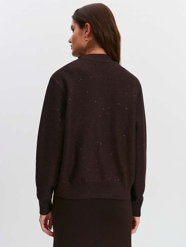 Рио кардиган (бомбер) трикотажный (т.коричневый, 44-46)