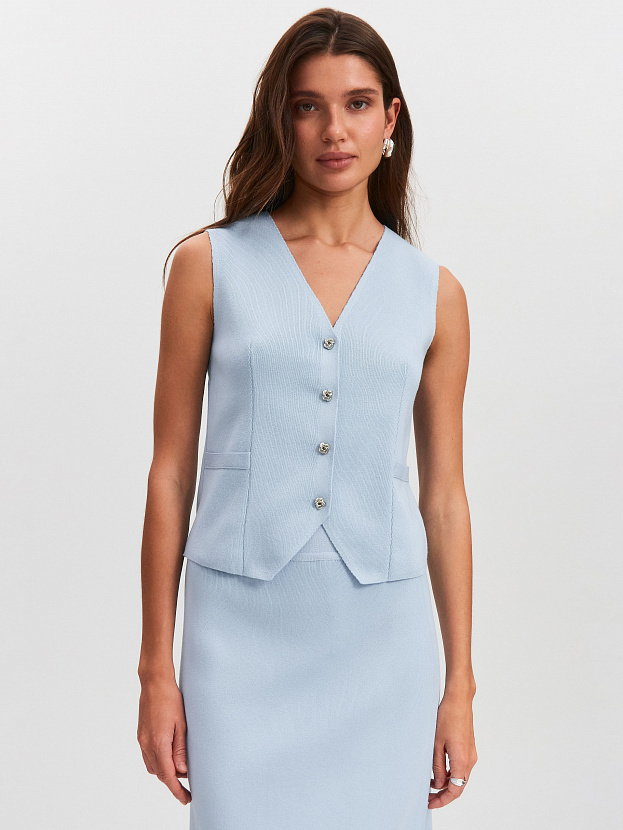 Тиффани жилет трикотажный (голубой, 44-46)