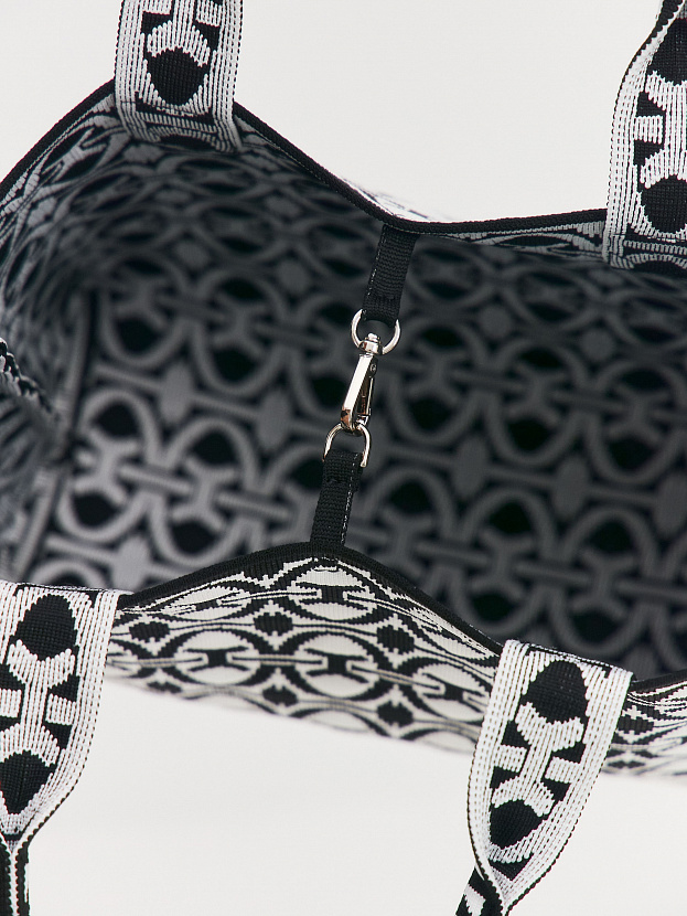 Сумка жаккардовая 2025-К01 (черный/белый)