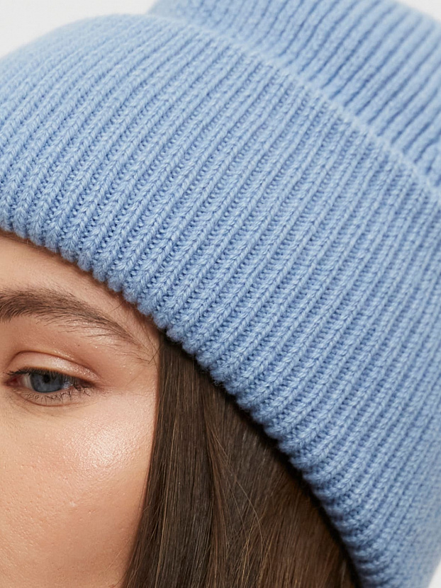 Ботаника комплект (шапка+шарф) трикотажный (серо-голубой, 56-58)