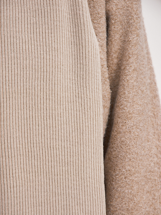 Ботаника комплект (шапка+шарф) трикотажный (светло-песочный, 56-58)