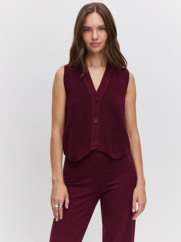 Вита жилет трикотажный (бордо, 44-46)
