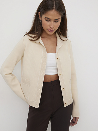 Жакет из хлопка и вискозы укороченный Ницца