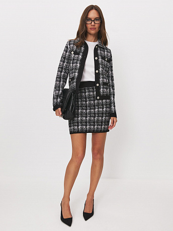 Юбка букле из хлопка и вискозы Шанель