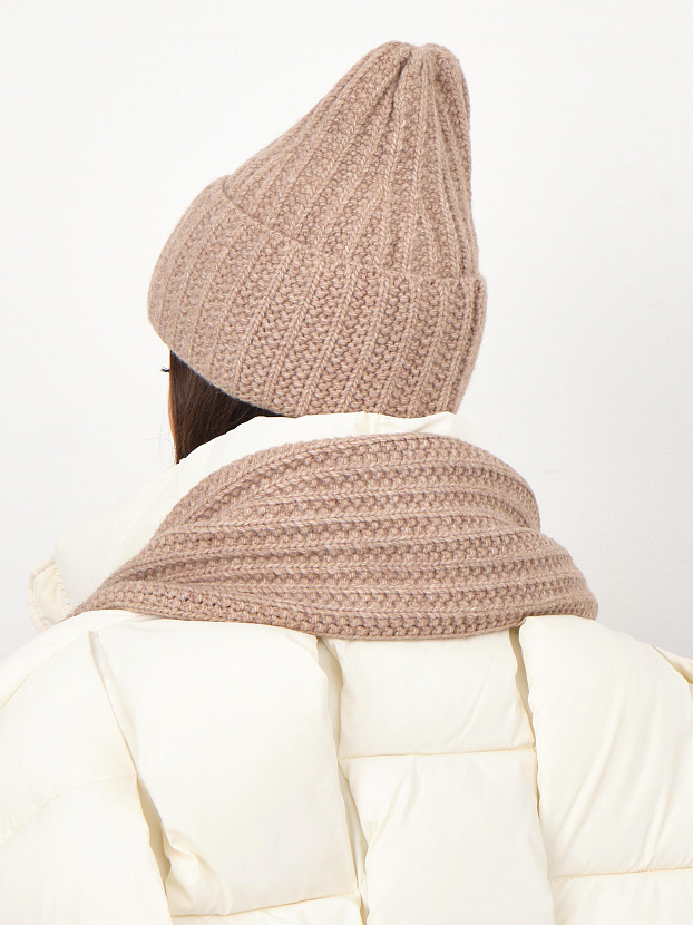 Черри шапка трикотажная (бежевый меланж, 56-58)