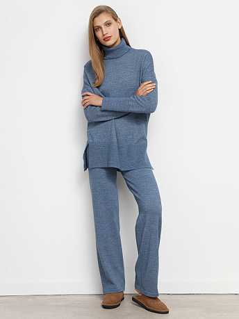 Брюки с шерстью мериноса и вискозой Сатурн