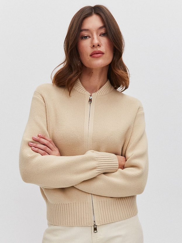 Эльба джемпер (бомбер) трикотажный (кремовый, 44-46)