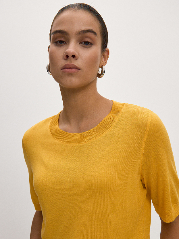 Адель джемпер (футболка) трикотажный (желтый, 44-46)