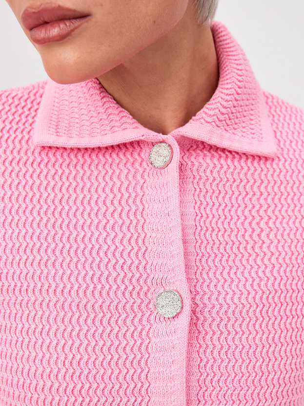 Селена жакет трикотажный (розовый/серебро, 46)