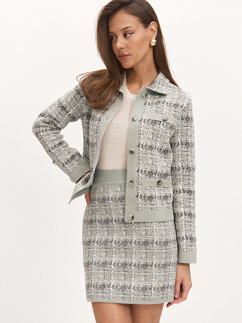 Юбка букле из хлопка и вискозы Шанель