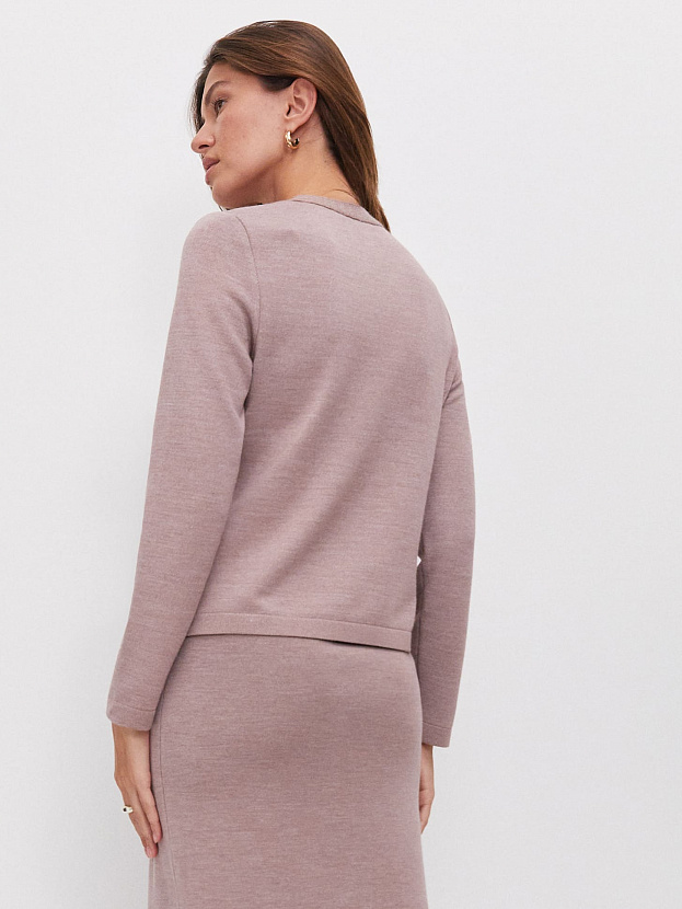 Мята кардиган трикотажный (розовато-серый, 46)