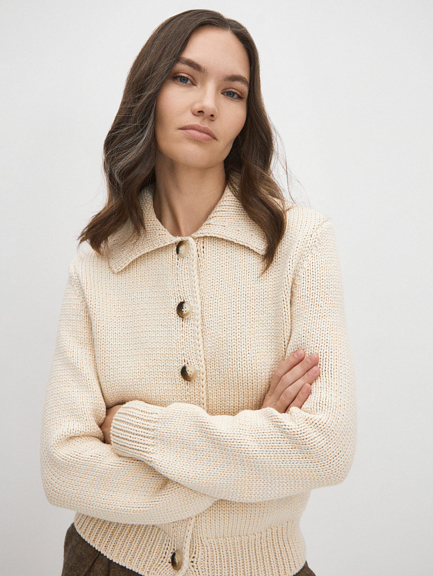 Клауди кардиган трикотажный (кремовый, 44-46)
